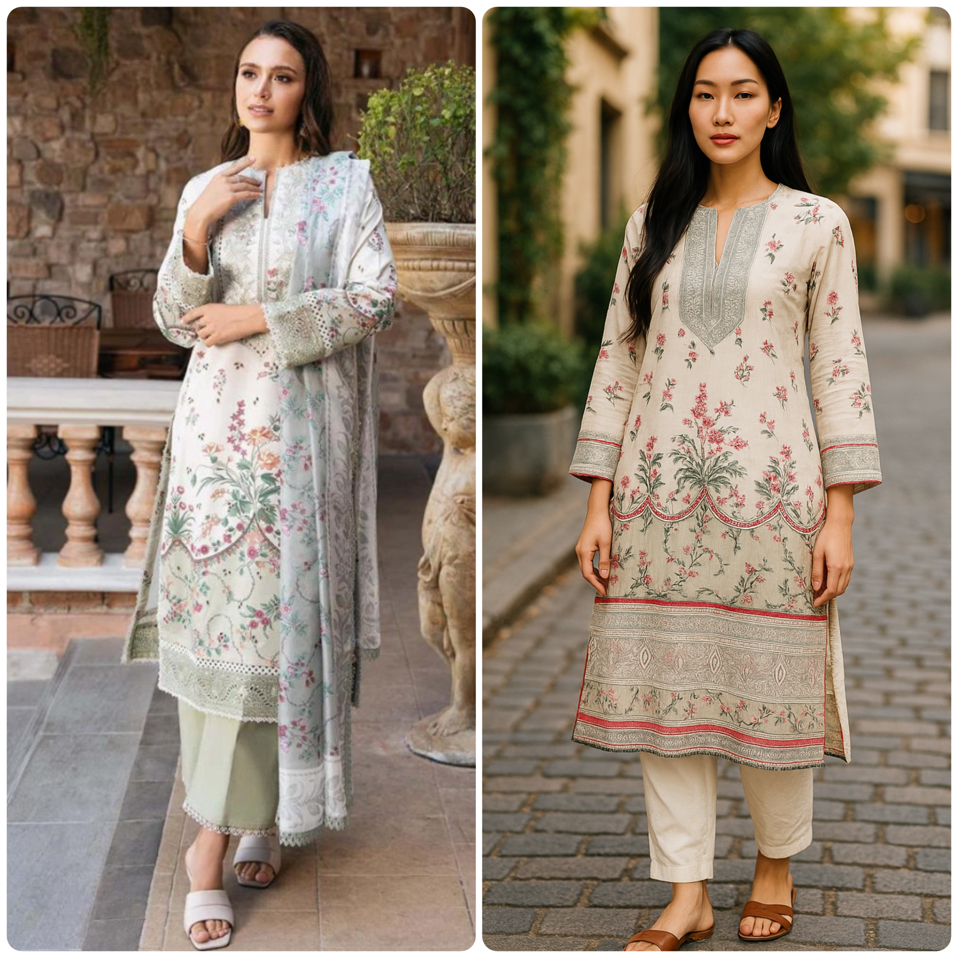 Designer Inspired by Afrozeh - 3 Piece Outfit Salwar Kameez Pakistan Fashion (Mint Green) AF4